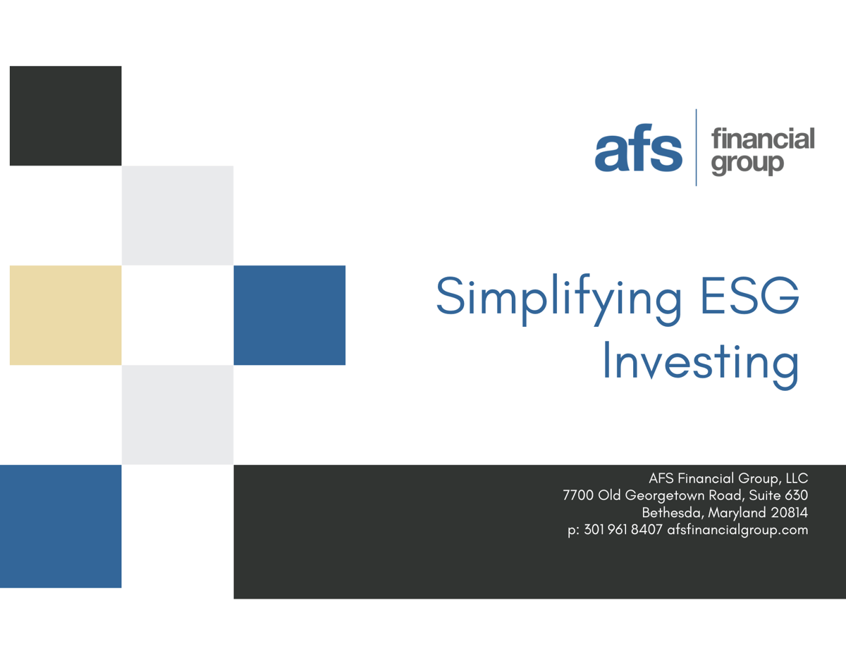 Simplifying ESG Investing